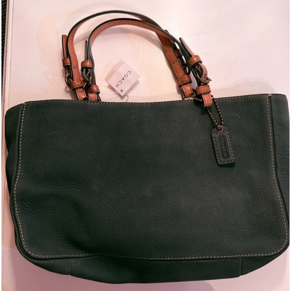 COACH Chelsea Nubuck leather Green Tote Purse Bag‎ C04S-9393 Vintage New W Tags - Picture 7 of 10